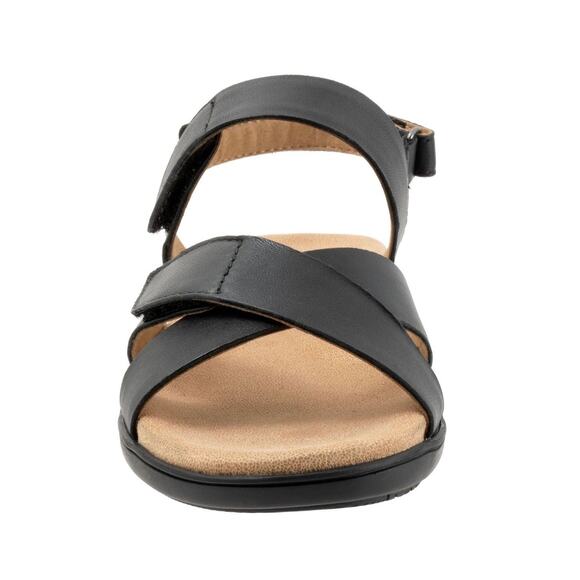 Trotters River Sandal Leather Shoe Strappy Summer Black Comfort Memory Foam 5.5 - Picture 5 of 12